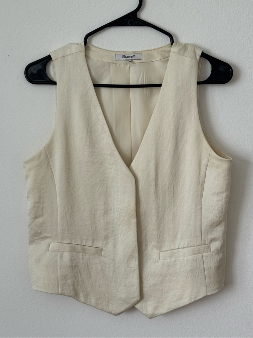 Madewell Butter Yellow Satin Vest